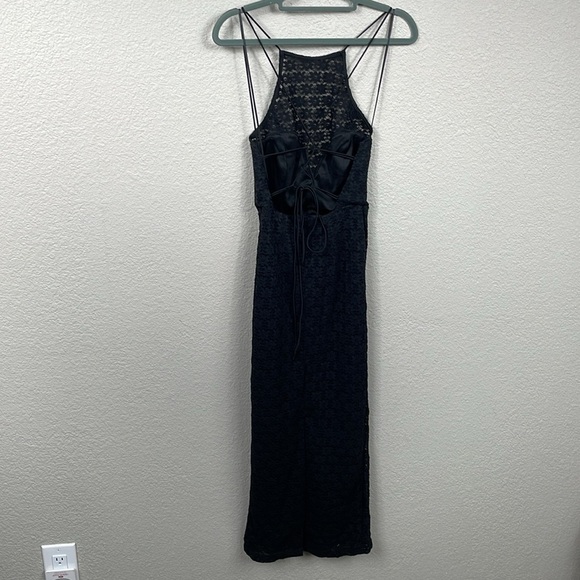New Bardot Chameleon Lace Midi Dress In Black Strappy Open Back Sz S - Picture 6 of 16